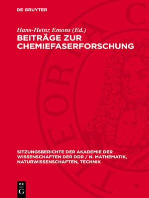 cover image of Beiträge zur Chemiefaserforschung
